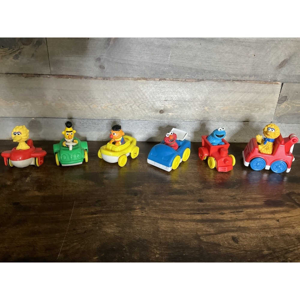 VTG 1993 Tyco Sesame Street Cars Elmo, Ernie, Big Bird, Cookie Monster